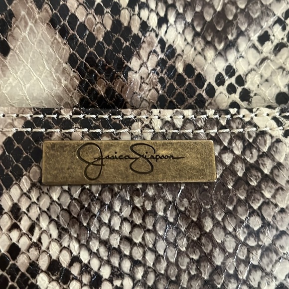 JESSICA Simpson Python Snakeskin Faux Leather Tote - Picture 2 of 12